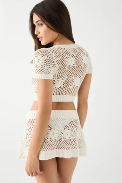 Bottoms|Matching Sets^Frankies Bikinis Adaline Crochet Mini Skirt White
