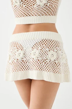 Bottoms|Matching Sets^Frankies Bikinis Adaline Crochet Mini Skirt White