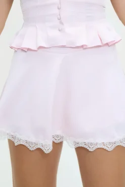 Bottoms|Matching Sets^Frankies Bikinis Angeline Satin Mini Skirt Pink Porcelain