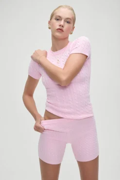 Bottoms|Cloud Knits^Frankies Bikinis Ariel Knit Shorts Cozy Pink