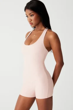 Active^Frankies Bikinis Aurora Halter Bodysuit Pink Petals