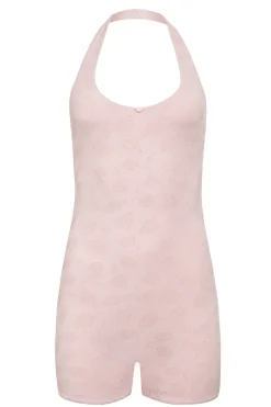 Active^Frankies Bikinis Aurora Halter Bodysuit Pink Petals