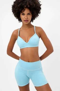Active^Frankies Bikinis Billie Racerback Sports Bra Baby Blue