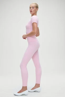 Bottoms|Cloud Knits^Frankies Bikinis Bodin High Waisted Leggings Cozy Pink