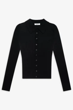 Tops|Cloud Knits^Frankies Bikinis Brooks Button Up Sweater Black