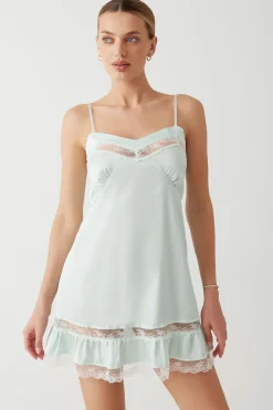 Dresses^Frankies Bikinis Carson Satin Mini Dress Pistachio