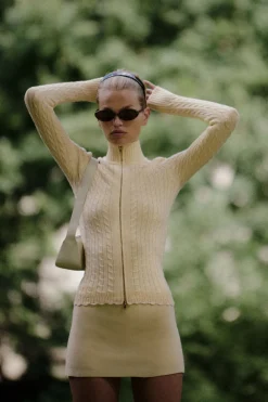 Tops|Cloud Knits^Frankies Bikinis Carter Cable Knit Sweater Vanilla Sugar