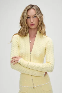 Tops|Cloud Knits^Frankies Bikinis Carter Cable Knit Sweater Vanilla Sugar