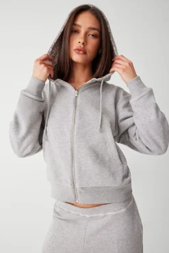 Tops^Frankies Bikinis Casper Zip Up Hoodie Heather Grey / Baby Blanket