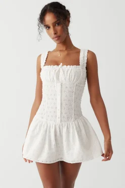 Dresses^Frankies Bikinis Christa Eyelet Mini Dress Angel's Wing