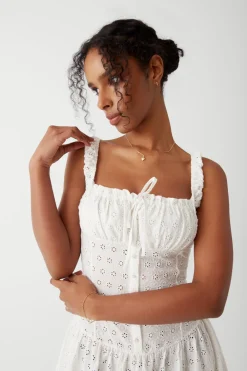 Dresses^Frankies Bikinis Christa Eyelet Mini Dress Angel's Wing