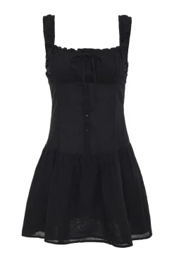 Dresses^Frankies Bikinis Christa Ruffle Mini Dress Black