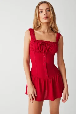 Dresses^Frankies Bikinis Christa Ruffle Mini Dress Romance