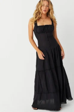 Dresses^Frankies Bikinis Christabelle Ruffle Maxi Dress Black