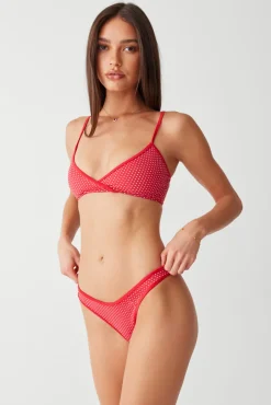 Tops|Bikinis^Frankies Bikinis Clairo Bralette Bikini Top Scarlet Dot