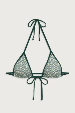 Tops|Bikinis^Frankies Bikinis Coastal Halter Gingham Bikini Top Orchard Picnic