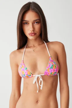 Tops|Bikinis^Frankies Bikinis Coastal Micro Triangle Bikini Top Daisy Pond