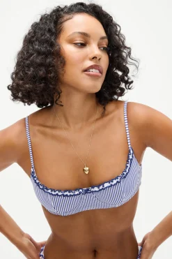 Tops|Bikinis^Frankies Bikinis Cola Striped Underwire Bikini Top Ocean Stripe