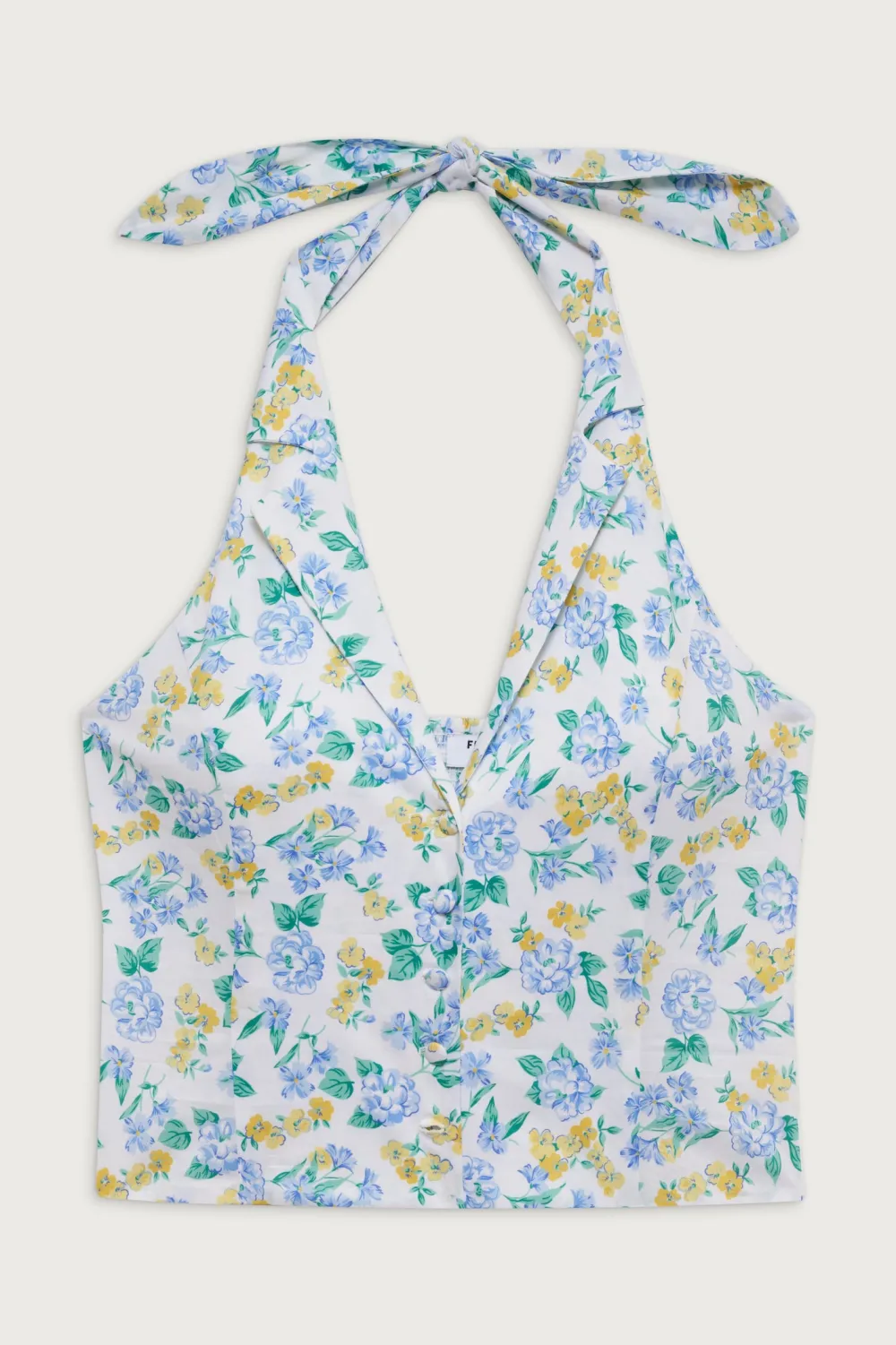 Tops|Matching Sets^Frankies Bikinis Cottage Halter Top Coastal Floral