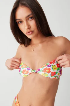 Tops|Bikinis^Frankies Bikinis Crescent Shine Bandeau Bikini Top French Flowers