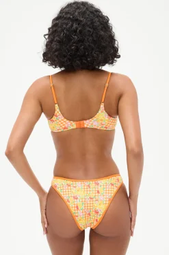 Tops|Bikinis^Frankies Bikinis Dean Floral Underwire Bikini Top Marigold Gingham