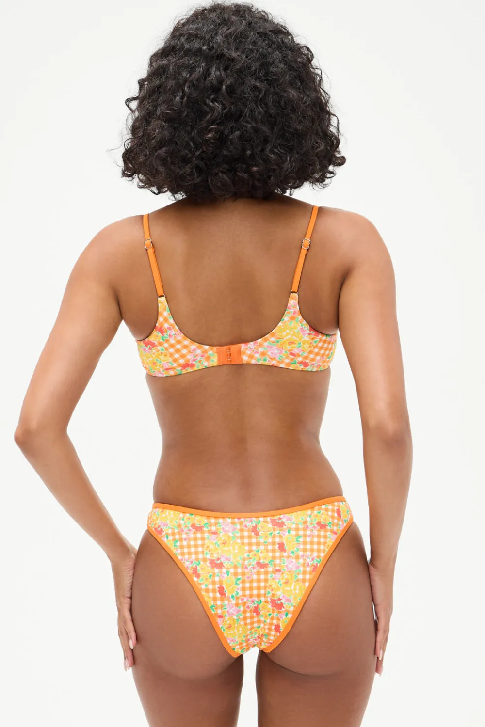 Tops|Bikinis^Frankies Bikinis Dean Floral Underwire Bikini Top Marigold Gingham