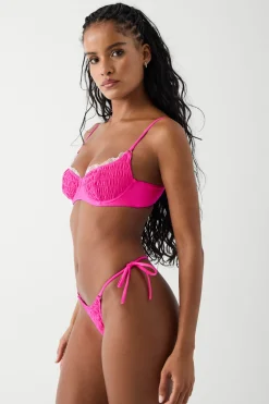 Tops|Bikinis^Frankies Bikinis Dean Underwire Shine Bikini Top Candy Pink