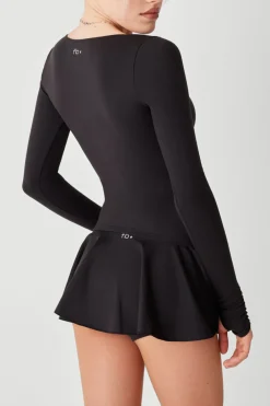 Active^Frankies Bikinis Demi Long Sleeve Top Black