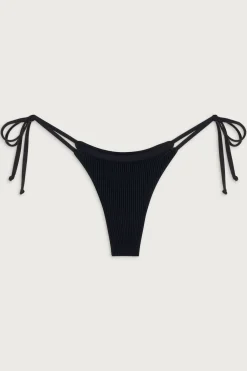 Bottoms|Bikinis^Frankies Bikinis Divine Ribbed Skimpy Bikini Bottom Black