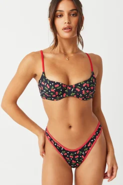 Bottoms|Bikinis^Frankies Bikinis Dove Classic Bikini Bottom Cherry Hearts
