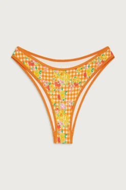 Bottoms|Bikinis^Frankies Bikinis Dove Floral Classic Bikini Bottom Marigold Gingham