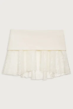 Bottoms^Frankies Bikinis Dream Lace Mini Skirt Porcelain