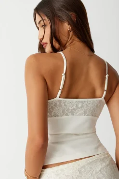 Tops^Frankies Bikinis Dream Lace Tank Porcelain