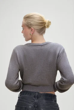 Tops|Cloud Knits^Frankies Bikinis Dudley Knit Cardigan Rain Cloud