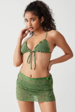 Bottoms^Frankies Bikinis Dylan Lace Mini Skirt Sea Moss