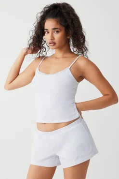 Tops^Frankies Bikinis Farmhouse Striped Cotton Camisole Sleepy Stripe