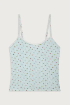 Tops^Frankies Bikinis Farmhouse Waffle Camisole Cozy Stripe