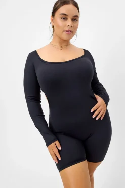 Active^Frankies Bikinis Felix Long Sleeve Bodysuit Black