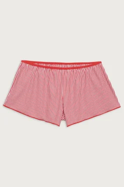 Bottoms^Frankies Bikinis Indio Mini Short Scarlet Stripe