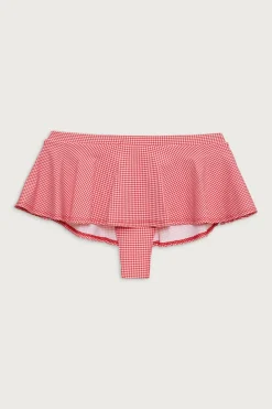 Bottoms|Bikinis^Frankies Bikinis Izabella Gingham Swim Skirt Ladybug Gingham