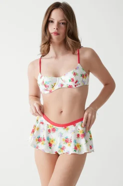 Bottoms|Bikinis^Frankies Bikinis Izabella Shine Swim Skirt Sweet Hibiscus