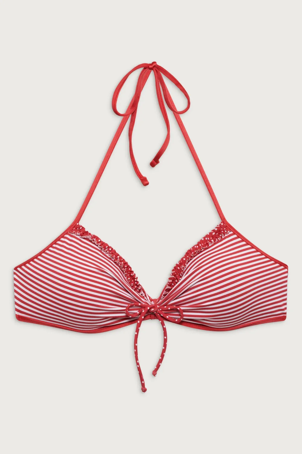 Tops|Bikinis^Frankies Bikinis Jessup Triangle Halter Bikini Top Scarlet Stripe
