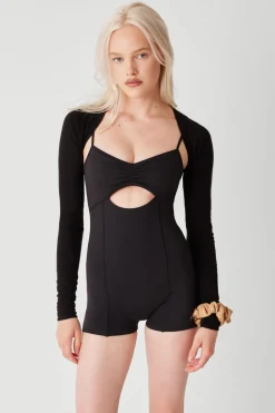 Active^Frankies Bikinis Kate Cloud Knit Shrug Top Black