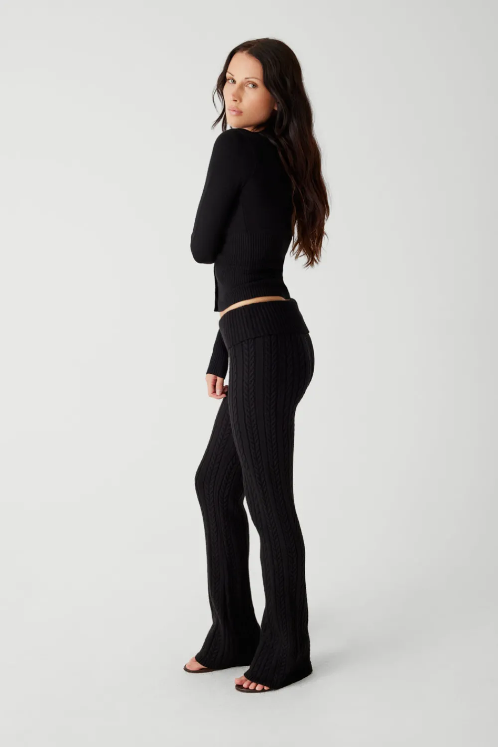 Tops^Frankies Bikinis Lenon Cloud Knit Button Up Cardigan Black