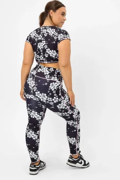 Active^Frankies Bikinis Lively High Waist Floral Legging Plush Plumeria