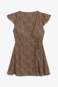 Dresses^Frankies Bikinis Lucy Wrap Mini Dress Baby Leopard