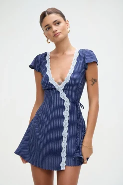 Dresses^Frankies Bikinis Lucy Wrap Mini Dress Dotty