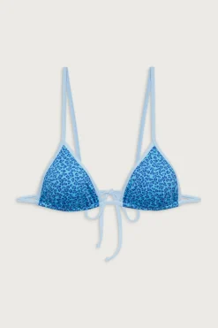 Tops|Bikinis^Frankies Bikinis Lumia Triangle Bralette Bikini Top Cobalt Cheetah