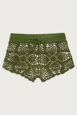 Bottoms^Frankies Bikinis Lyla Crochet Mini Short Sea Moss