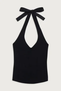 Tops^Frankies Bikinis Marialla Knit Halter Top Black